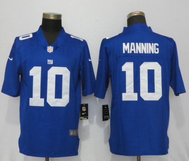 Men NFL New Nike York Giants 10 Manning Blue 2017 Vapor Untouchable Limited jersey